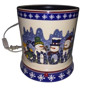Laurie Korsgaden Holiday Snowman Electric Candle Warmer Christmas Snow